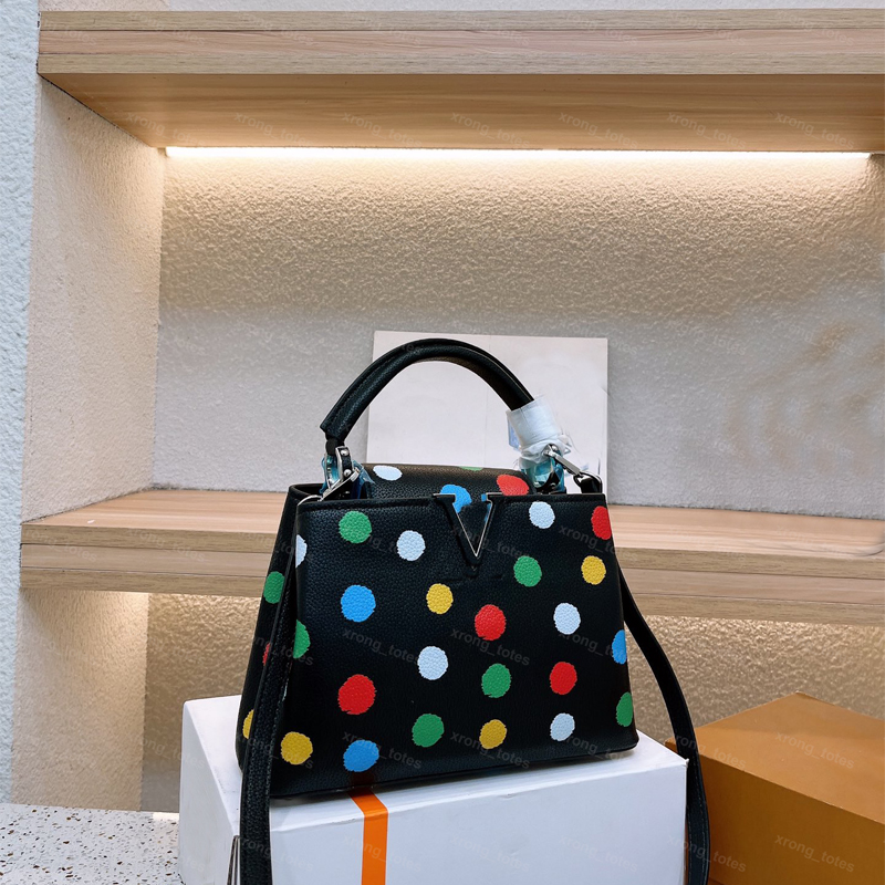 

Designer Handbags Capucines BB White Womens Tote Bag Polka Dot Shoulder Bags Shopping Handbag Stylish Crossbody Purses Clutch Backpack 2023, No box