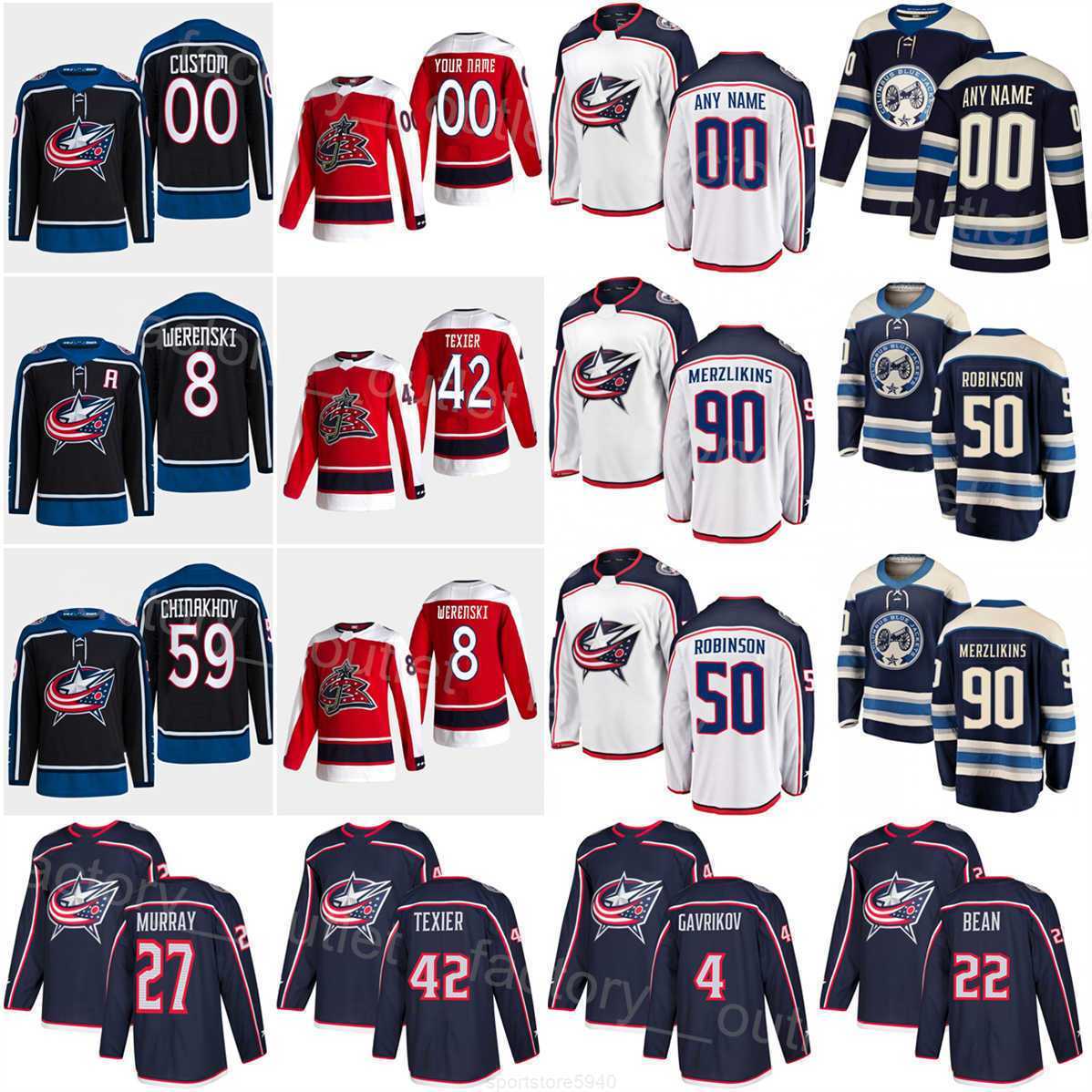 

Columbus Hockey Blue Jackets 22 Jake Bean Jersey 42 Alexandre Texier 90 Elvis Merzlikins 4 Vladislav Gavrikov David Jiricek Yegor Chinakhov''Nhl''Shirt hot, Red