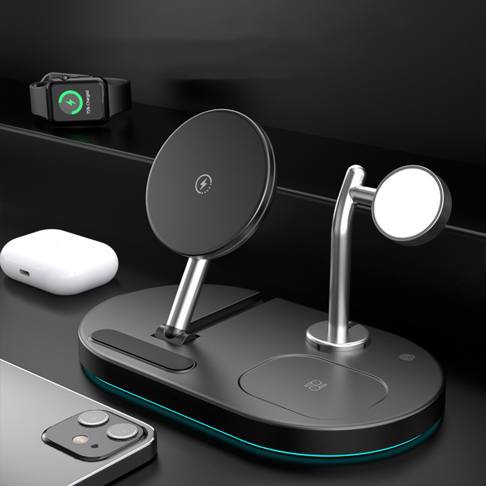 

4-in-1 folding magnetic wireless charger Magsafe desktop wireless charging stand base multi-function
