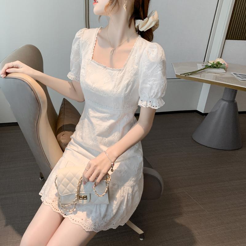 

Casual Dresses Of Small Man' First Love Dress French Style Thin And Tall Fragrance Temperament White Gentle Lace Female, See chart