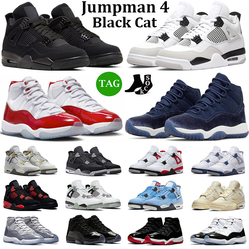 

Basketball Shoes 4 Men Women Jumpman 4s Black Cat Photon Dust Military Black Red Thunder 11s Cherry Midnight Navy Cool Grey Mens Trainers Sneakers, #2