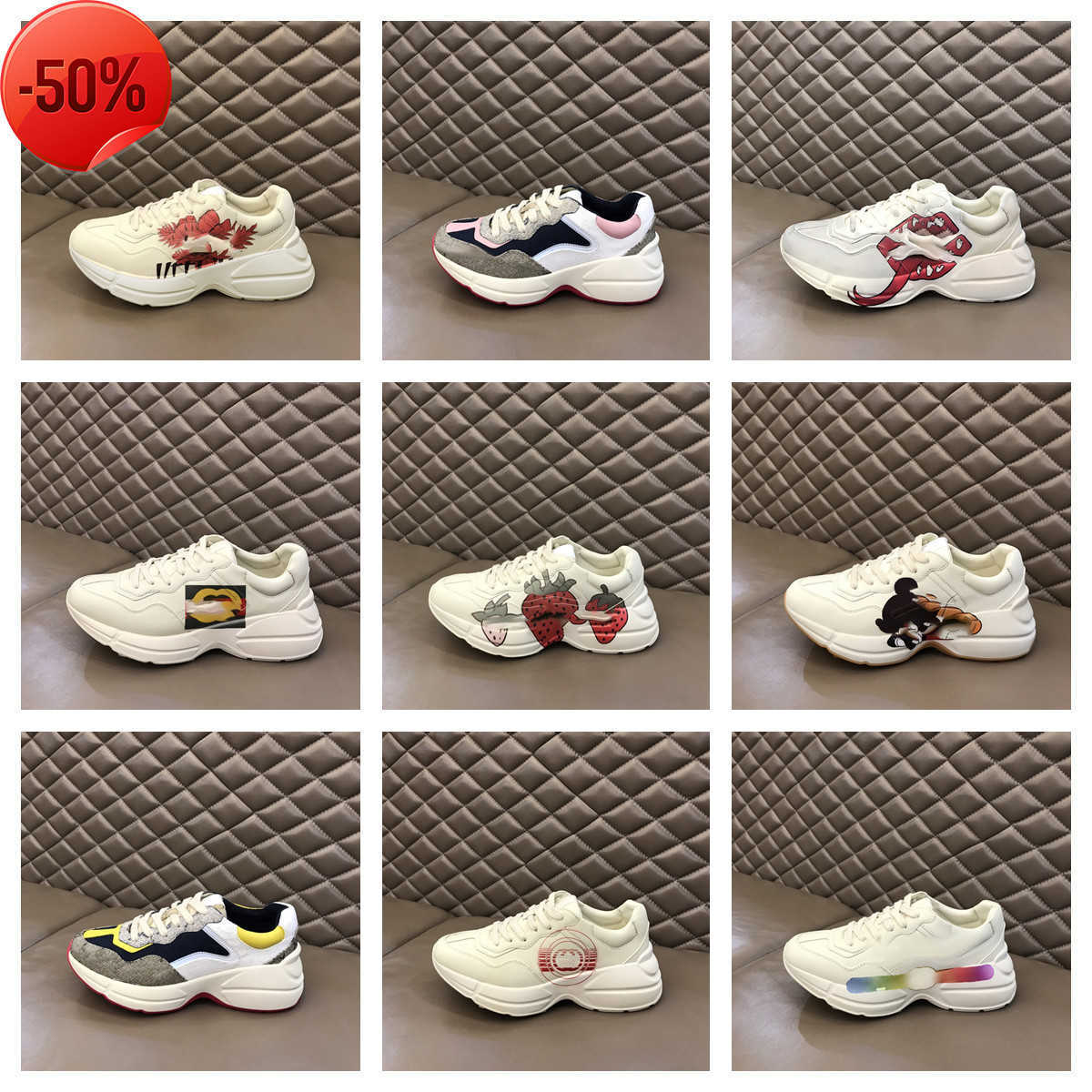 

Mens Women Classic Casual Shoes Sneakers Vintage Platform Print Multicolor Letter Trainer Sneakers Chaussures Strawberry Designer Outdoor