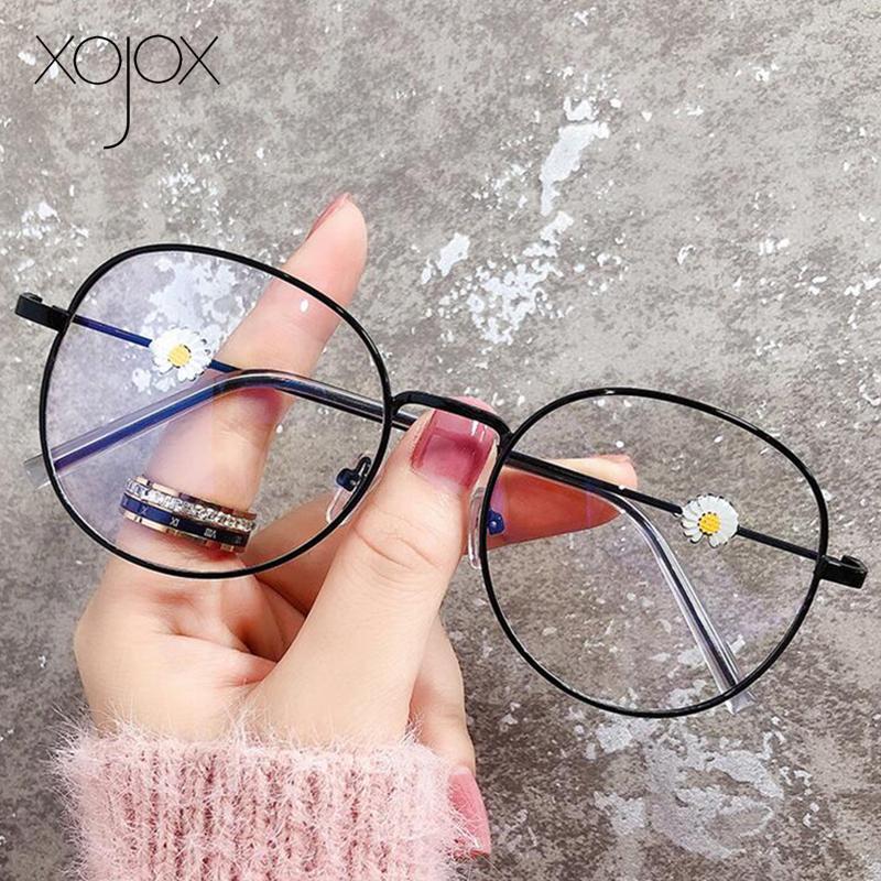 

Sunglasses Frames Imwete Round Women's Glasses Frame Men Anti-Blue Light Computer Spectacles Fashion Daisy Optical Eyeglasses