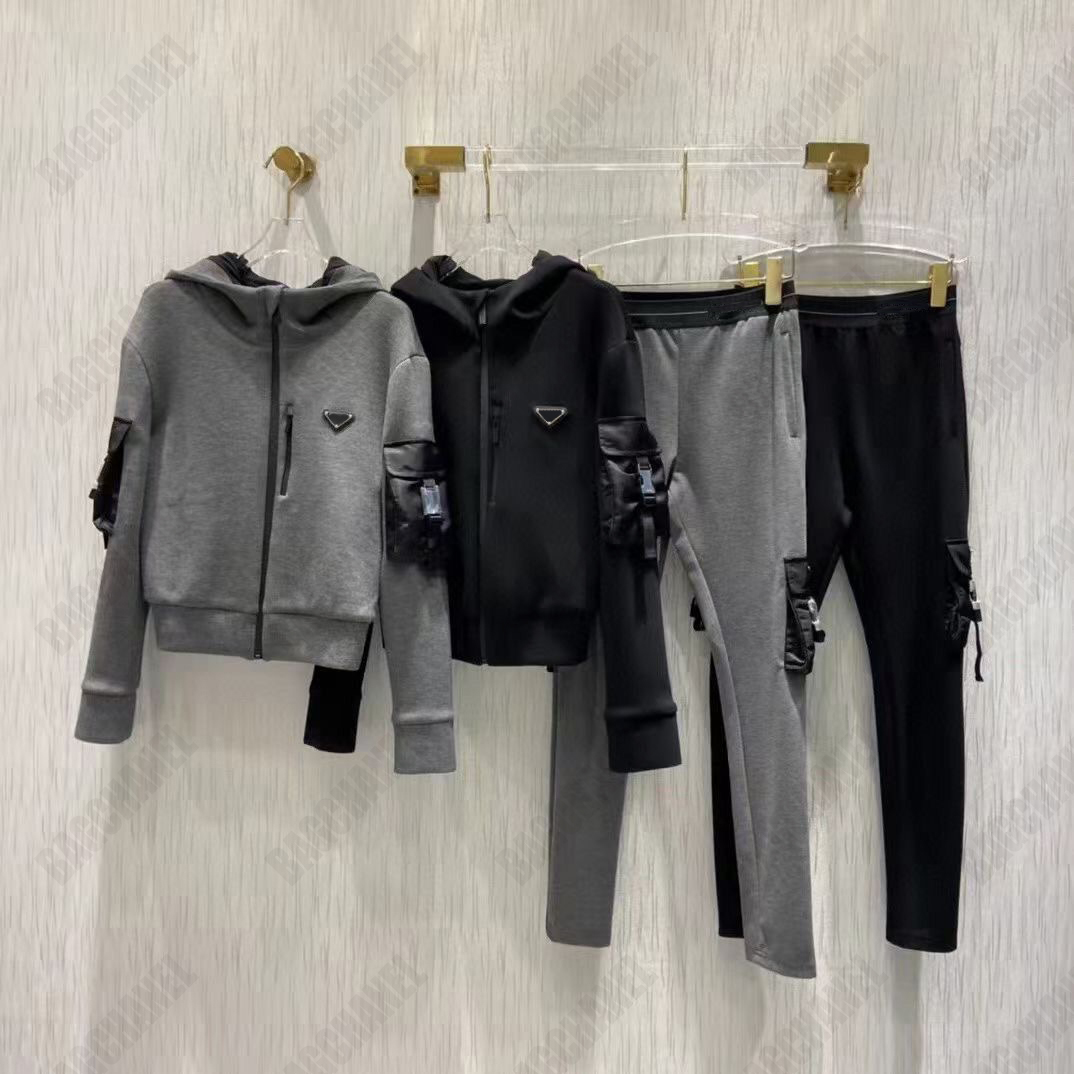 Women Tracksuits Two Pieces Sets Female Hoodie Jackets Pants With Letters Side For Lady Slim Jumpers Woman Tracksuit Autunmn Spring Outwears S-L