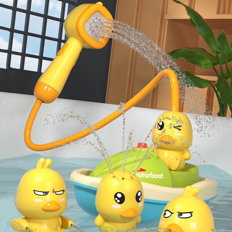 

Bath Toys Baby Cute Duck Electric Water Spray room ing Kids And Shower tubs Interactive Boy girl Gifts 230202
