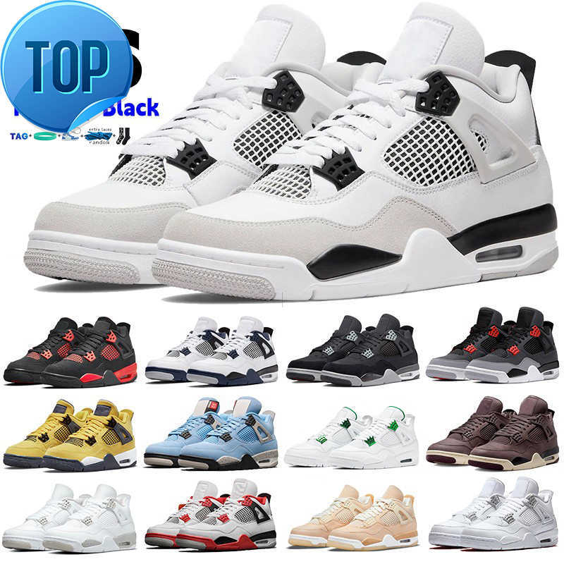 

Mens 4 OG 4s High basketball shoes Violet Ore military black cat university blue white cement red thunder trainers men women designer retro NW5A, 06 pure money