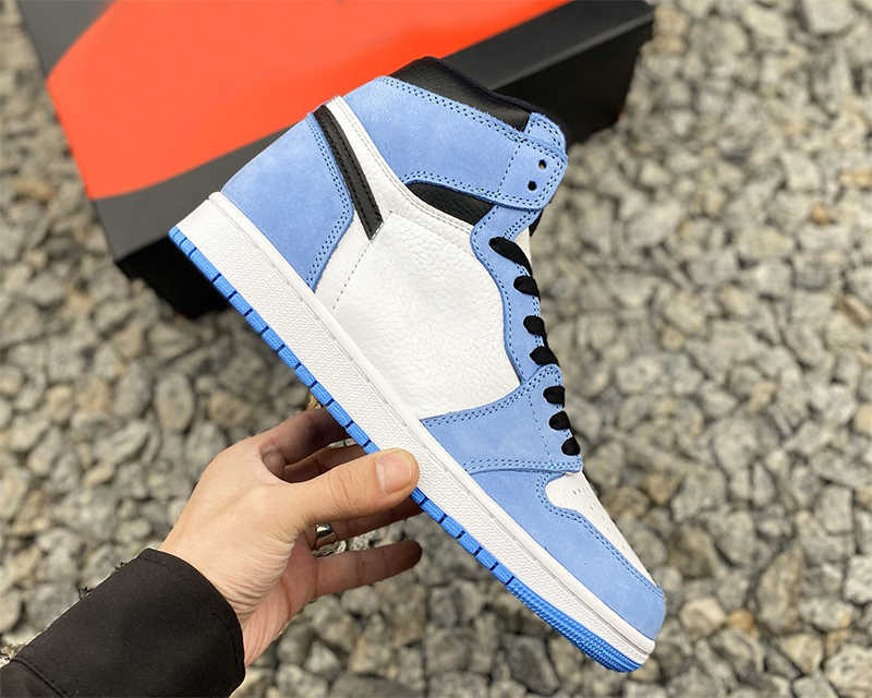 

High Og Basketball Shoes Sports Sneakers Black White University Blue Leisure Outdoor Trainers Authentic 1 1S Unc Jumpman 1 shoes 555088-134, #1