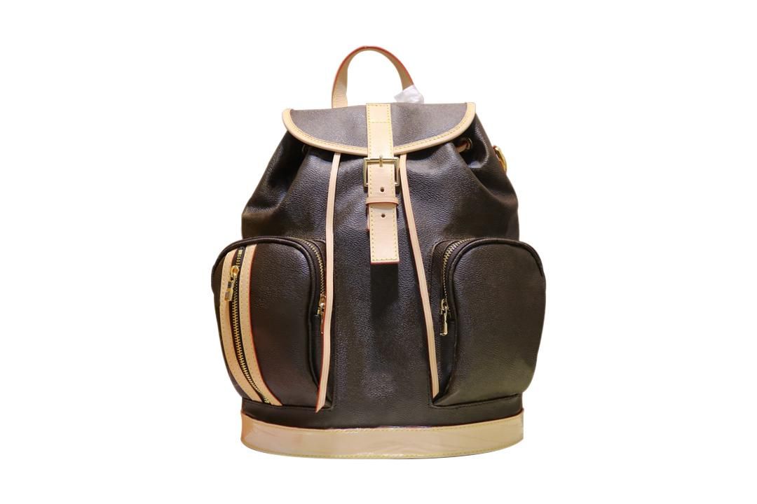 Brand LUXURY Famous men Women's Backpack Leather BOSPHORE Bag Designer Brand Back pack Big Size Brown Flower Womens Handbag Vintage sch