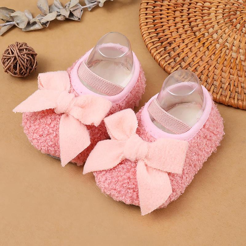 

First Walkers Baby Girls And Boys Warm Shoes Soft Comfortable Cotton Infant Toddler Bowknot Warming Princess, Black