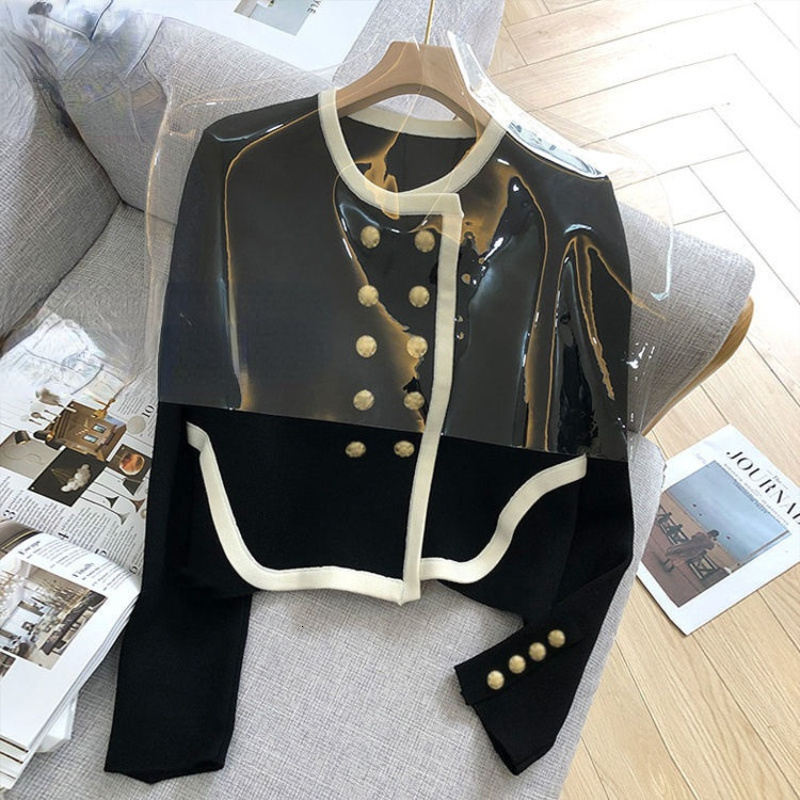 

Women' Jackets Autumn Korea Fashion Casual Black Sweater Cardigan Jacket Loose Vintage Short Knitwear Tops Clothes Feamle Y2K 230202