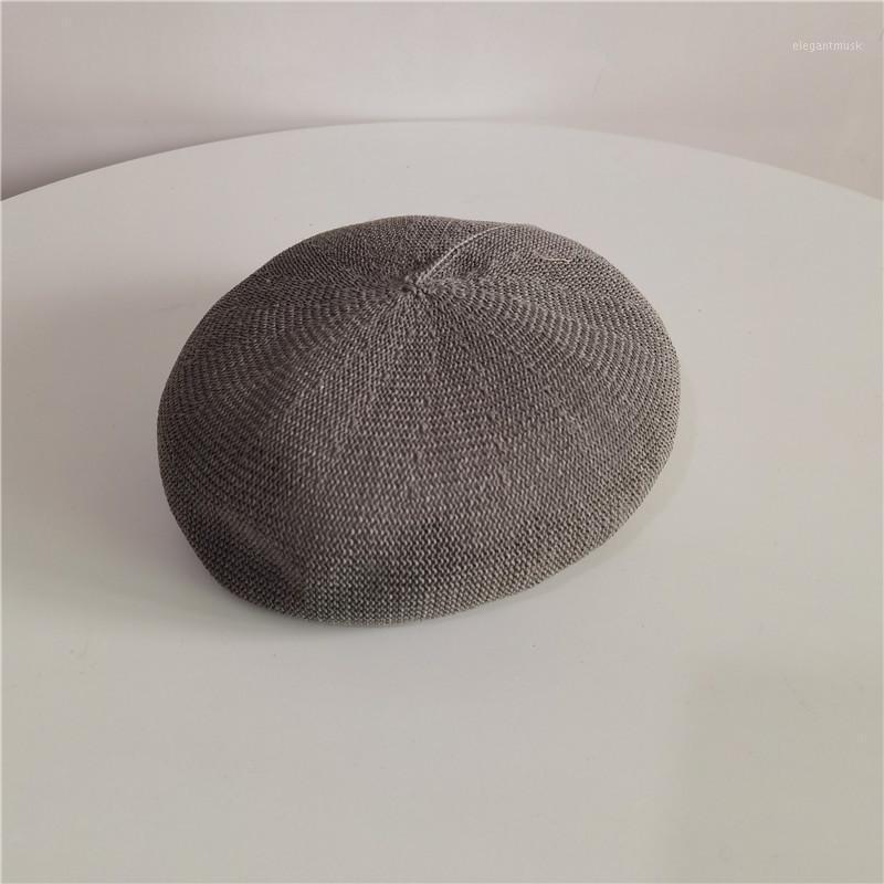 

Berets Air Permeable Beret Lady Pure Color Korean Version Japanese British Retro Painter Hat Net Red, Beige