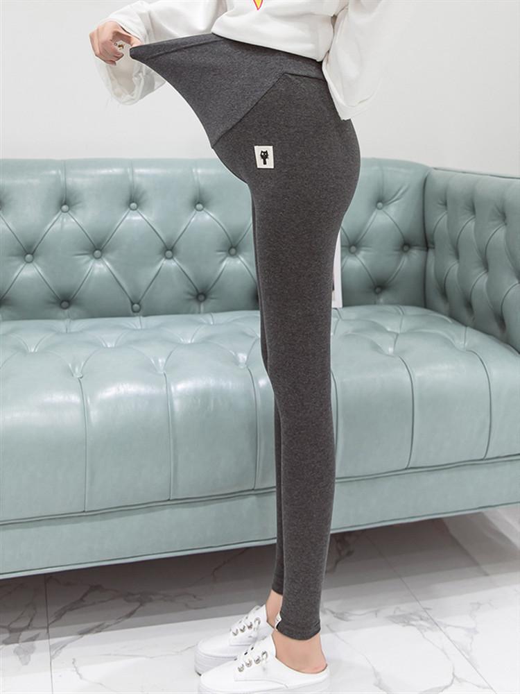 

Maternity Bottoms Poungdudu 2023 Leggings For Pregnant Women Pencil Pants Cotton Casual Trousers Solid Skinny Adjustable Belly Support, Black