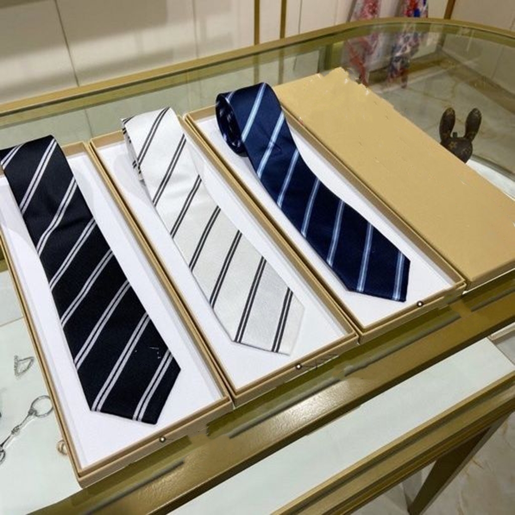 

Ties 100% silk embroidery stripe pattern classic bow tie brand men's casual narrow ties gift box packaging D55d