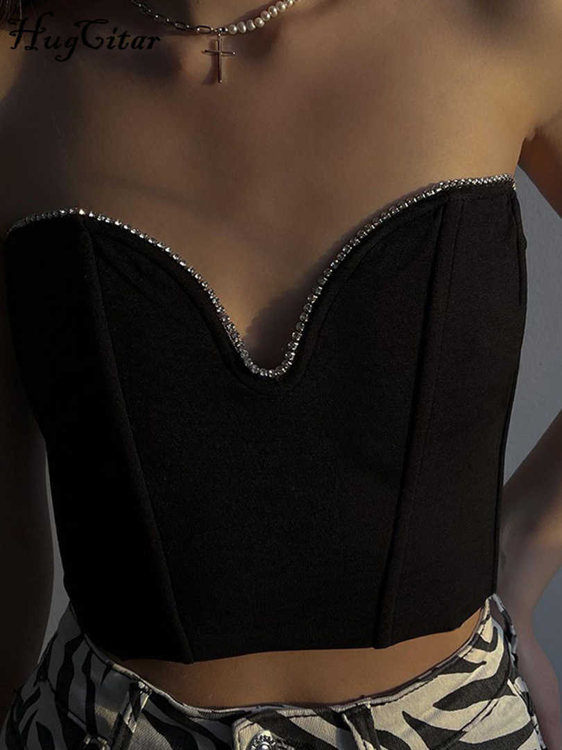 

Women's Tanks Camis Hugcitar Off Shoulder Solid Masonry Lace Crop Top 2022 New Fashion Women Cute Elegant Streetwear Party Club Corset Y2K Clothing Y2302, Black