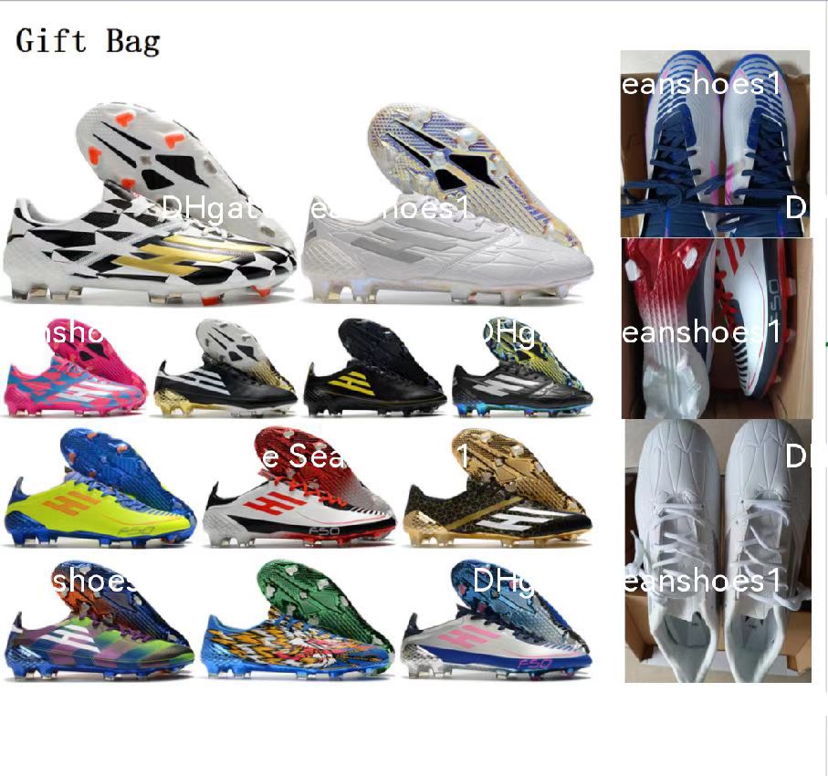 

Gift Bag High Tops Football Boots F50 Ghosted Memory Lane FG Firm Ground Cleats Mens Quality Soccer Shoes Outdoor Trainers Botas De Futbol Size US 6.5-11.5
