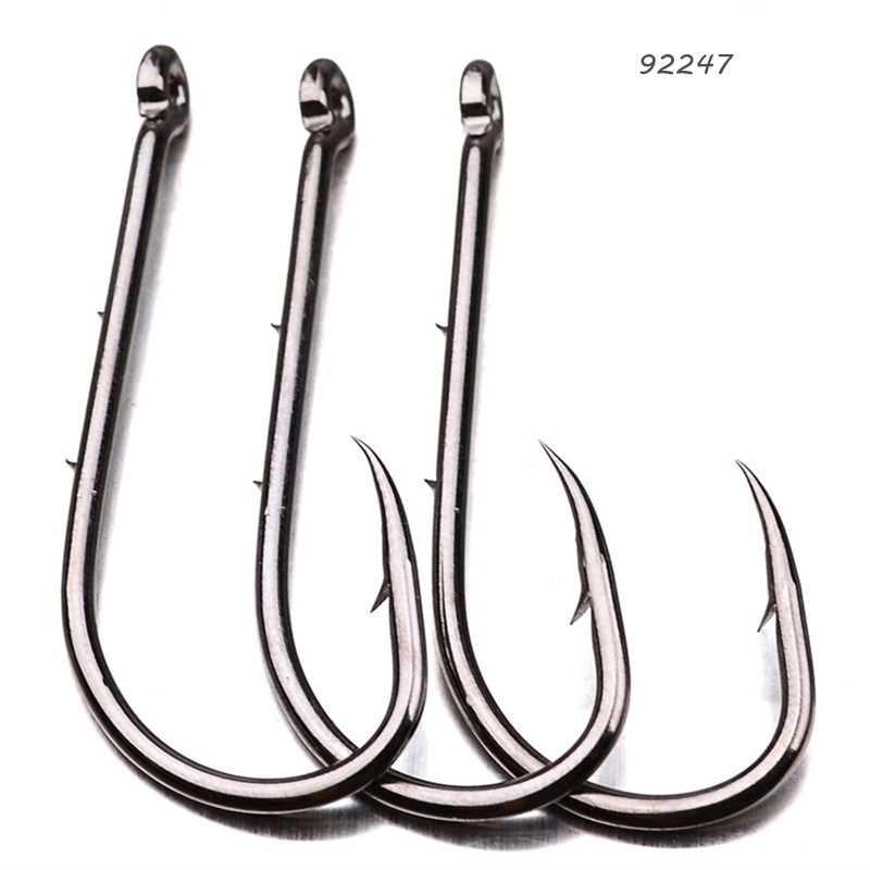 

12 Sizes 6#-6/0# 92247 Baitholder Single Hook High Carbon Steel Barbed Hooks Asian Carp Fishing Gear 200 Pieces / Lot FH-4