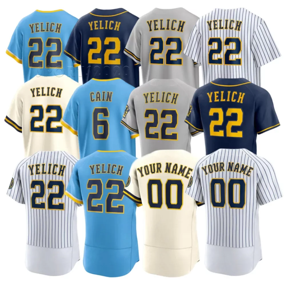 

2023 22 Christian Yelich Baseball Jersey 27 Willy Adames Josh Hader Robin Yount 39 Corbin Burnes 11 Rowdy Tellez 2 Luis Urias 12 Hunter Renfroe 6 Lorenzo Cain, As picture11