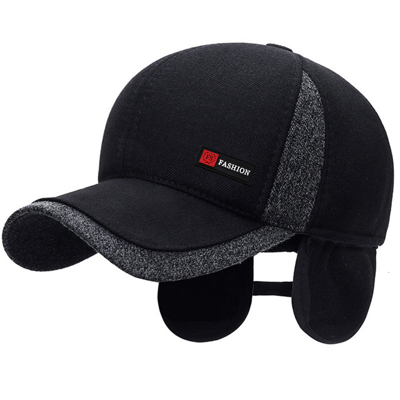 

Ball Caps Winter Dad Hats Mens Baseball Cap Thicken Cotton Warm Snapback For Men Windproof Ear Protection With Earflap Hat 230202, 01 logo