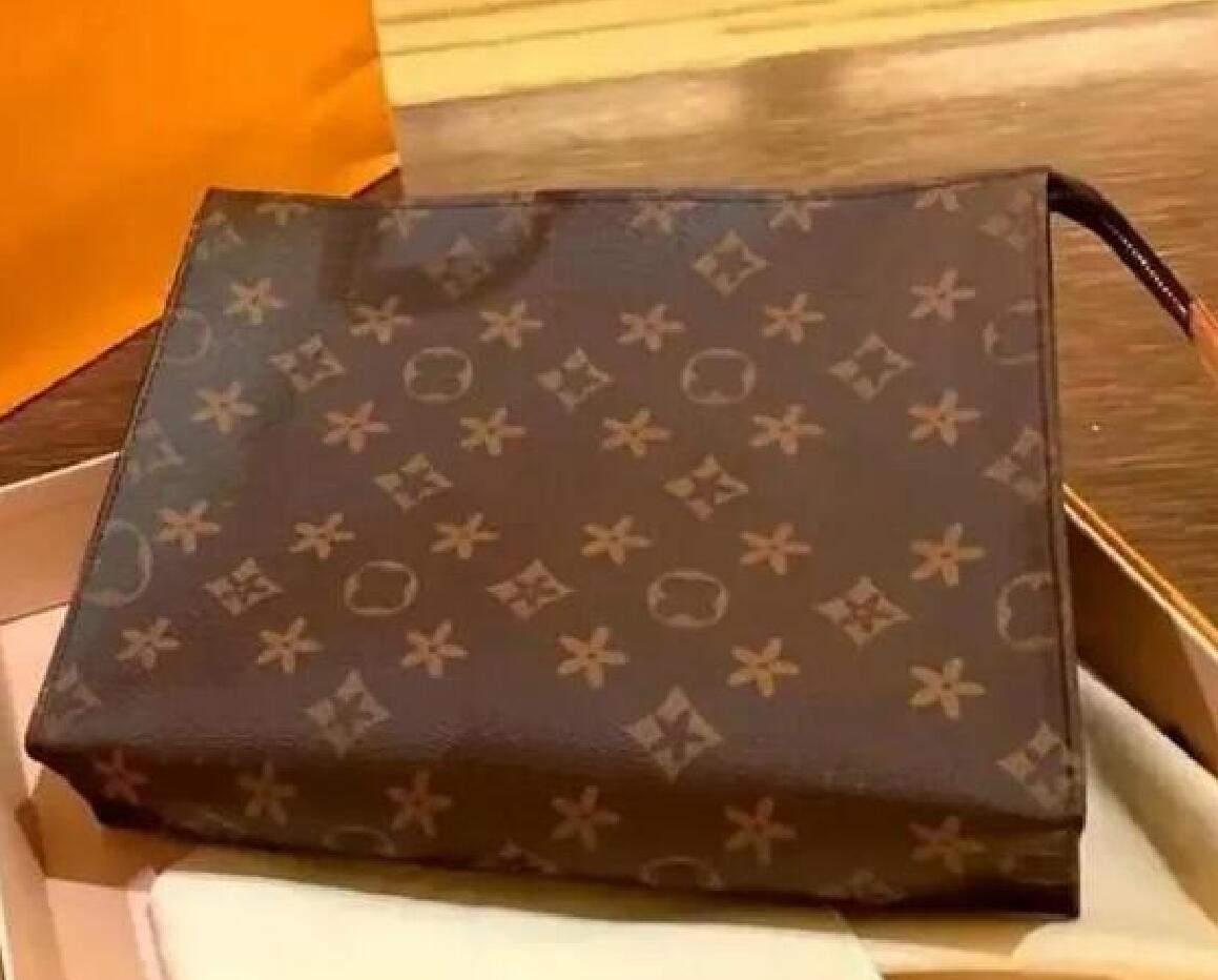 

Top quality Clutch for men tote cosmetic bag women big travel organizer storage wash bag leather make up bag men purse Cosmetic case, Black