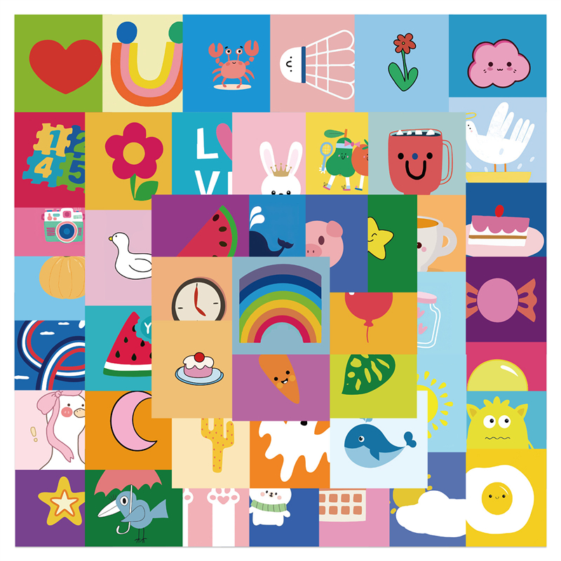 

50 PCS Water Bottle Stickers for Kids Girls Teens Vinyl Vsco Waterproof Cute Aesthetic Stickers DD193, Multi colors