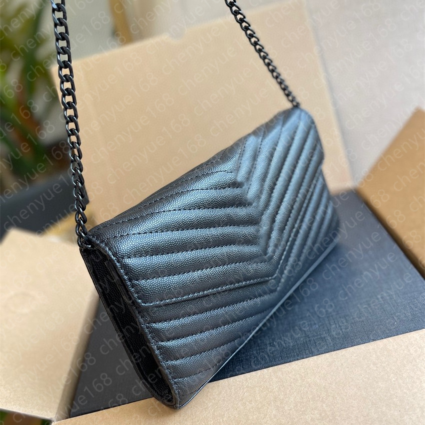 

black handbag shoulder bags designers woman chain wallet women the tote bag leather luxury card holder 23cm classic flap caviar bags coins purse lambskin satchel, Red