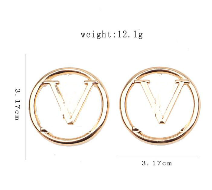 20color 18K Gold Plated Stud Luxury Designer Letters Ear Hook Geometric Famous Women Crystal Rhinestone Pearl Earring Wedding Party Jewelry