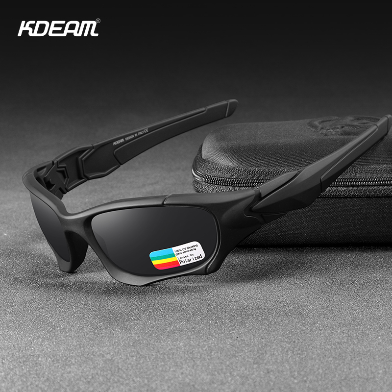 

Sunglasses KDEAM Outdoor Sports Polarized Men Curve Cutting Frame StressResistant Lens Shield Sun Glasses Women KD0623 230202