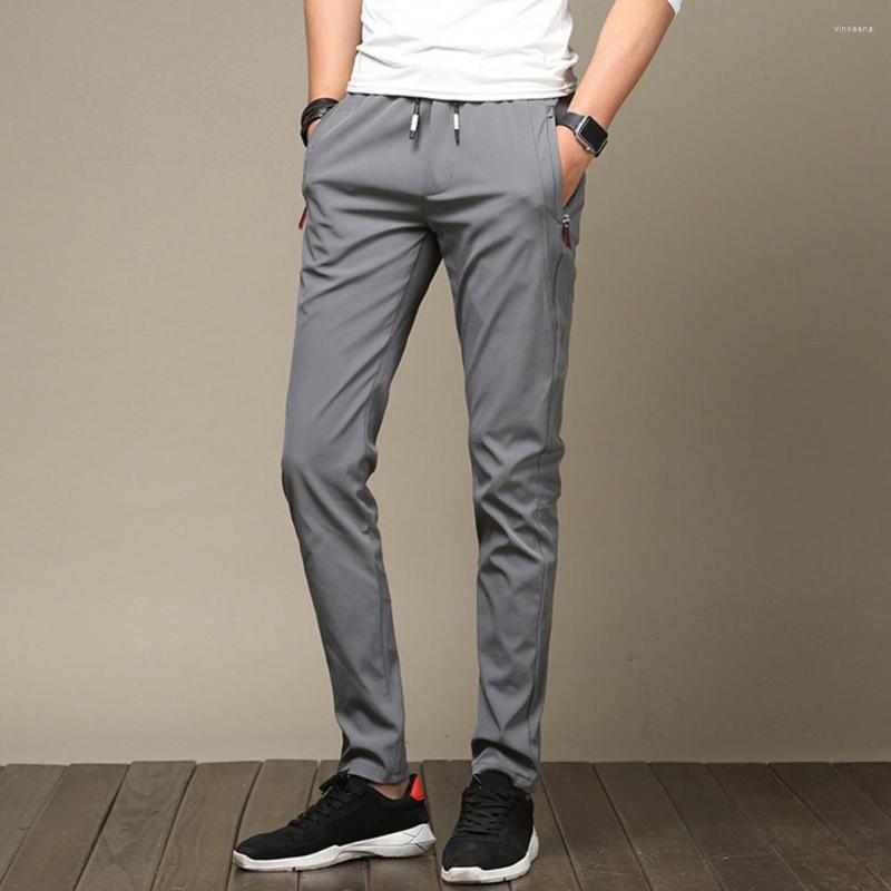 

Men's Pants Heat Retention Trendy Mid Waist Men Sweatpants Drawstring Slim Fit For Sports, Black