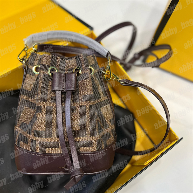 

Dark Brown Bucket Bags Designer Crossbody Shoulder Bag Women F Bucket Purse Luxury Brand Small Handbags, Brown+box