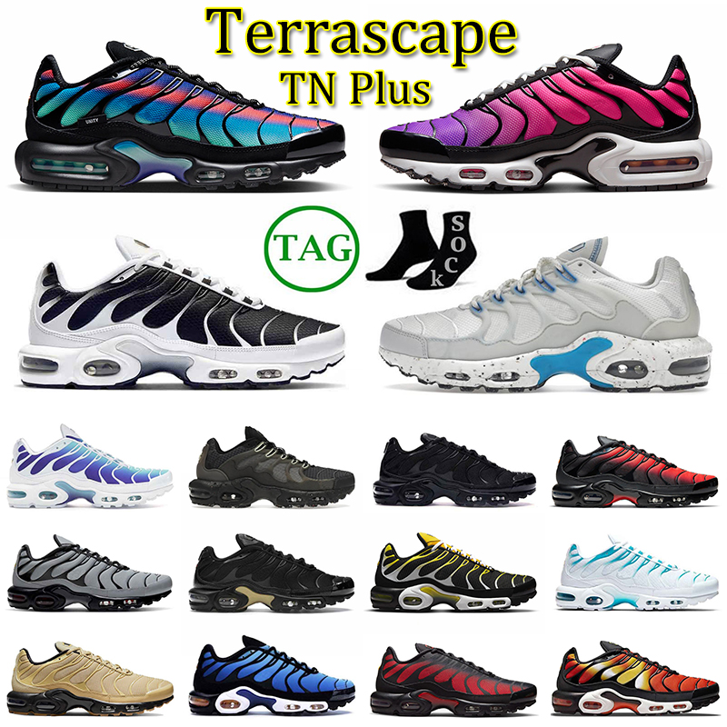 

Terrascape Tn Max Plus Running Shoes Men Women Tns Unity Black White University Blue Gold Bullet Hyper Sky Fury Mens Womens Trainers, 40-46 pink teal volt