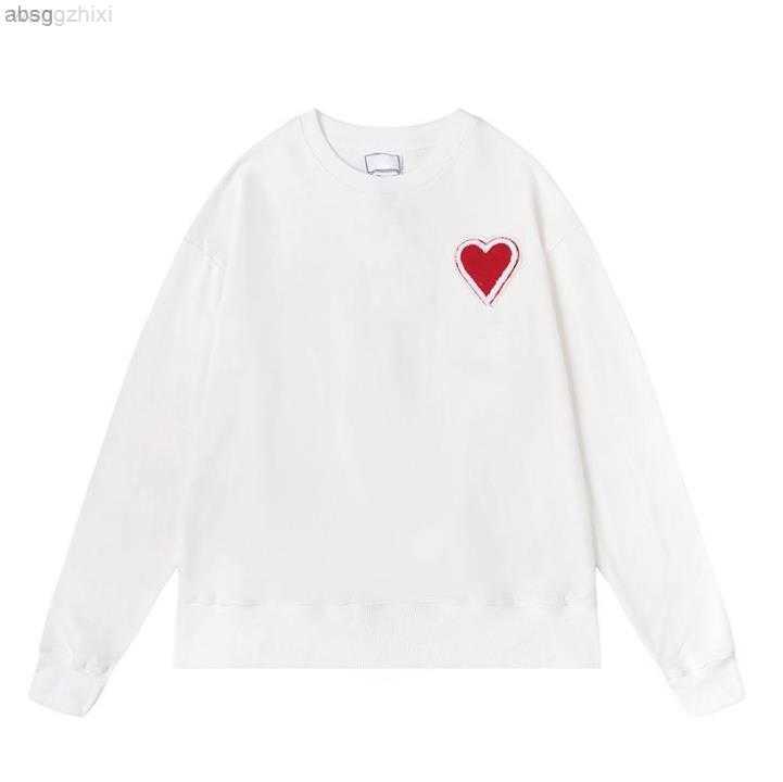 

Hoodie Male and Female Designers Amis Paris Hooded Highs Quality Sweater Embroidered Red Love Winter Round Neck Jumper Couple Sweatshirts 11