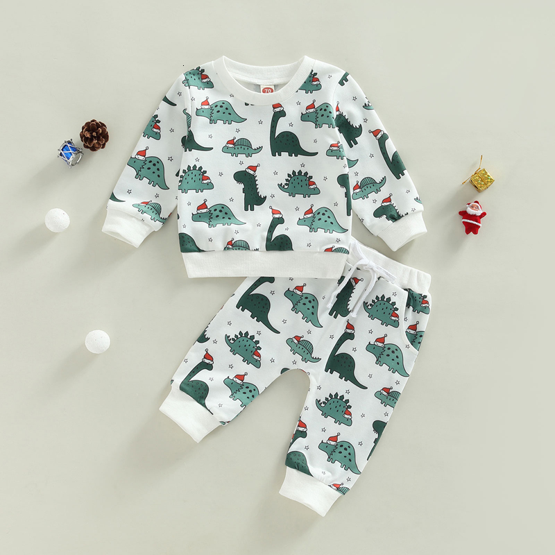 

Clothing Sets 1010 Lioraitiin 03Years Toddler Baby Boy Girl 2Pcs Autumn Set Long Sleeve Animal Dinosaur Printed Top Pants 230202, Red