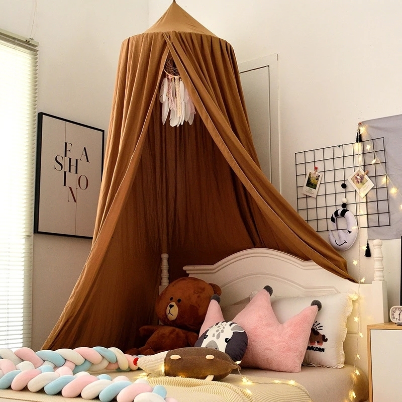 

Crib Netting Baby Bed Tent Hung Dome Mosquito Net Girl Room Decor Kids Canopy 230202, Gray