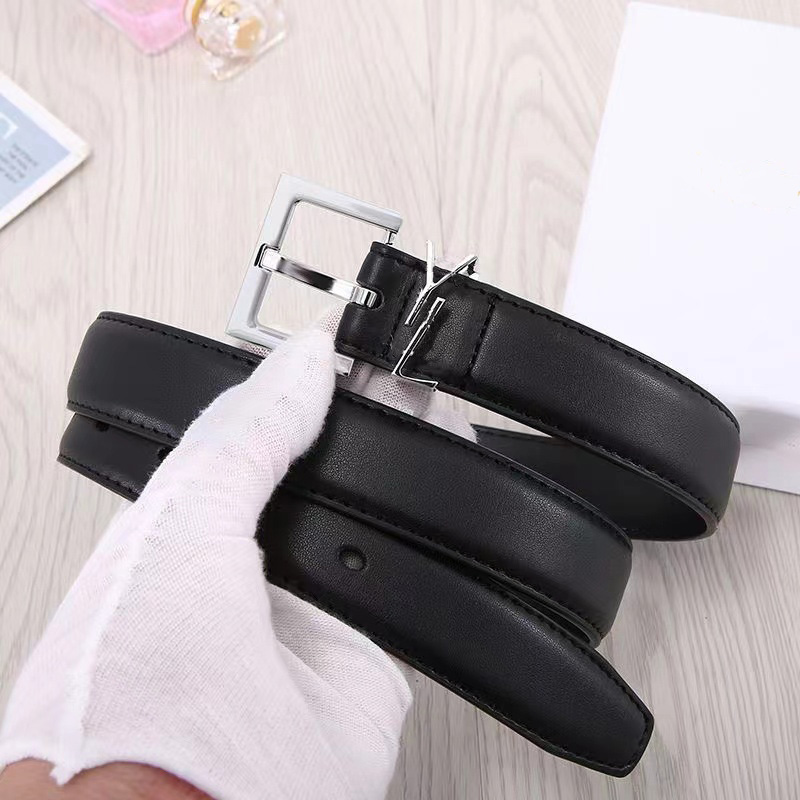 

Women's designer belt Men's leather matching decorative pin buckle belt accessories 3.0 wide simple and versatileM3AHM3AH, Black