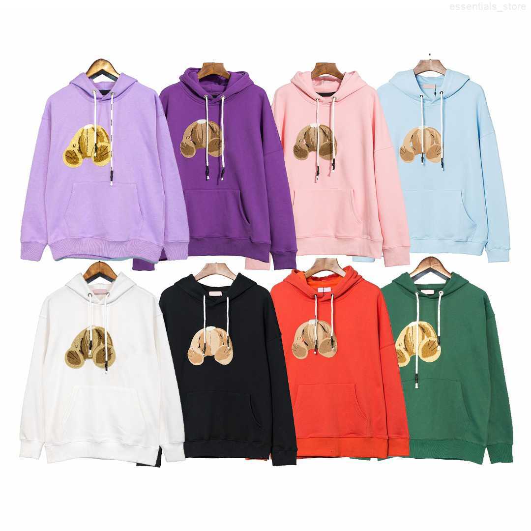 

Mens Palms Designer Hoodie Flocking Towel Embroidery Bear Hoody Hoodies Men Angles Women Sweaters Hooded Sweatshirts Size, Purple