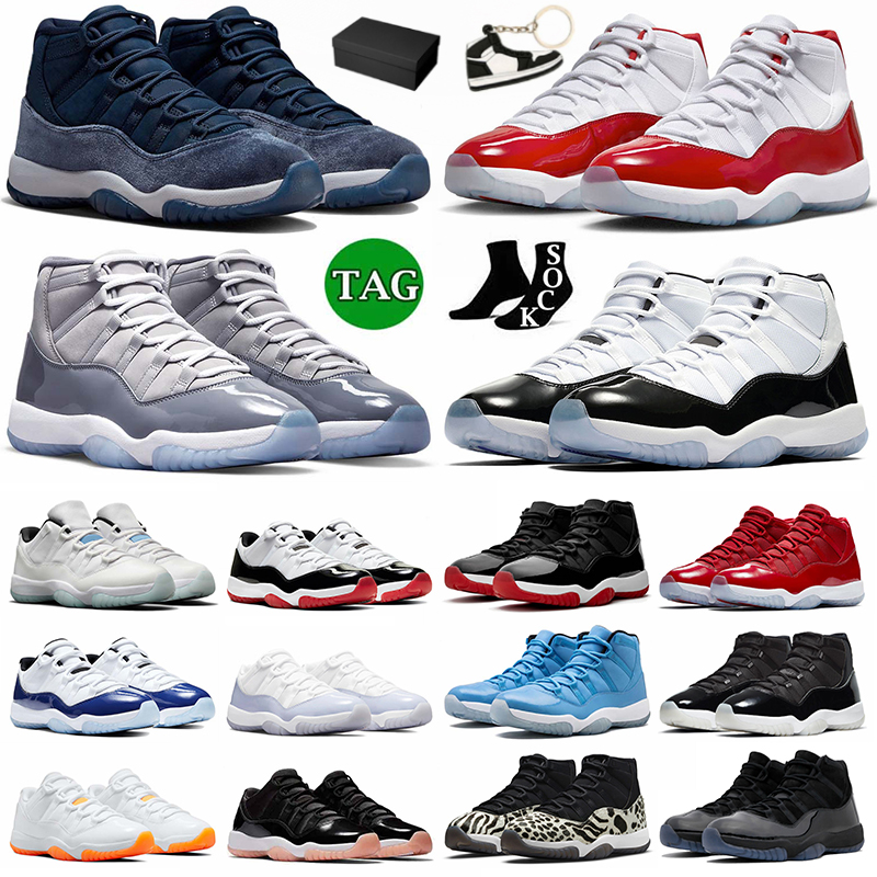 

US14 15 16 OG Sneakers With Box Cherry 11 basketball shoes Jumpman 11s lows Midnight Navy Cement Cool Grey 2.0 Cap and Gown Pantone Pure Violet Concord, B11 36-47 glitter