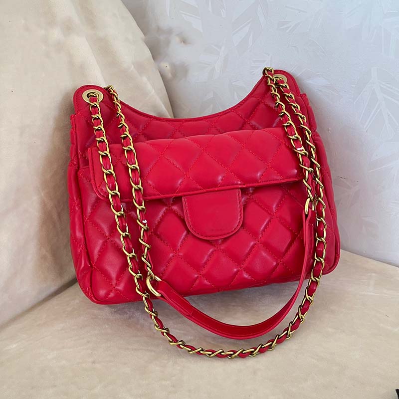 

Women's bag new style small Xiangfeng rhombus chain single shoulder messenger bag Tote bag handbag #5834, White