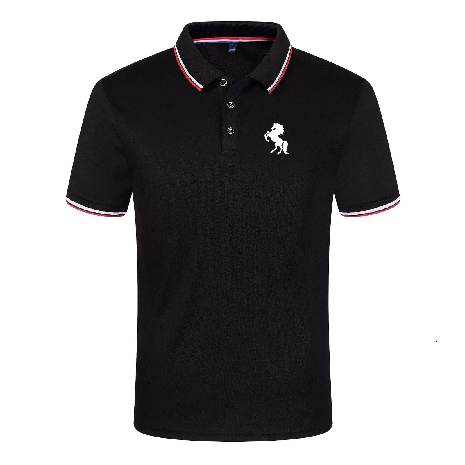 

Men's Polos Clothes Slim Short Sleeve Polo Shirt 230202, Black