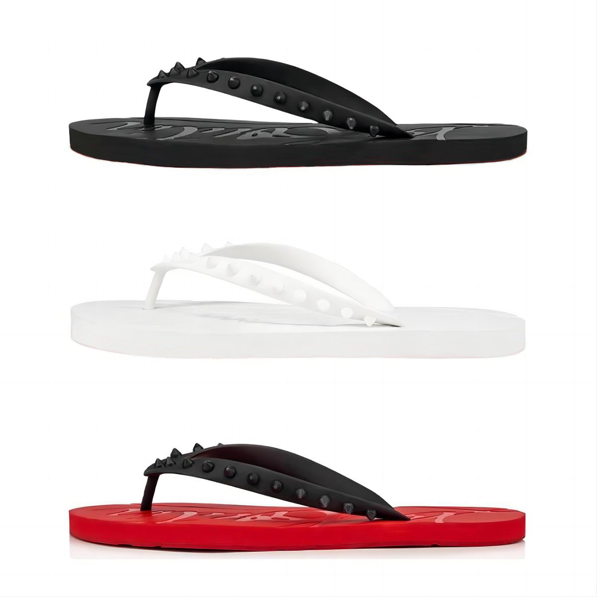 

Top Designer Sandals Men Rivets Shoes Flat Slides Scuffs Slipper Mens Luxury Leather Flip Flops Pool Fun Paris Summer Beach Sandals Globalkidsshoes 35-46