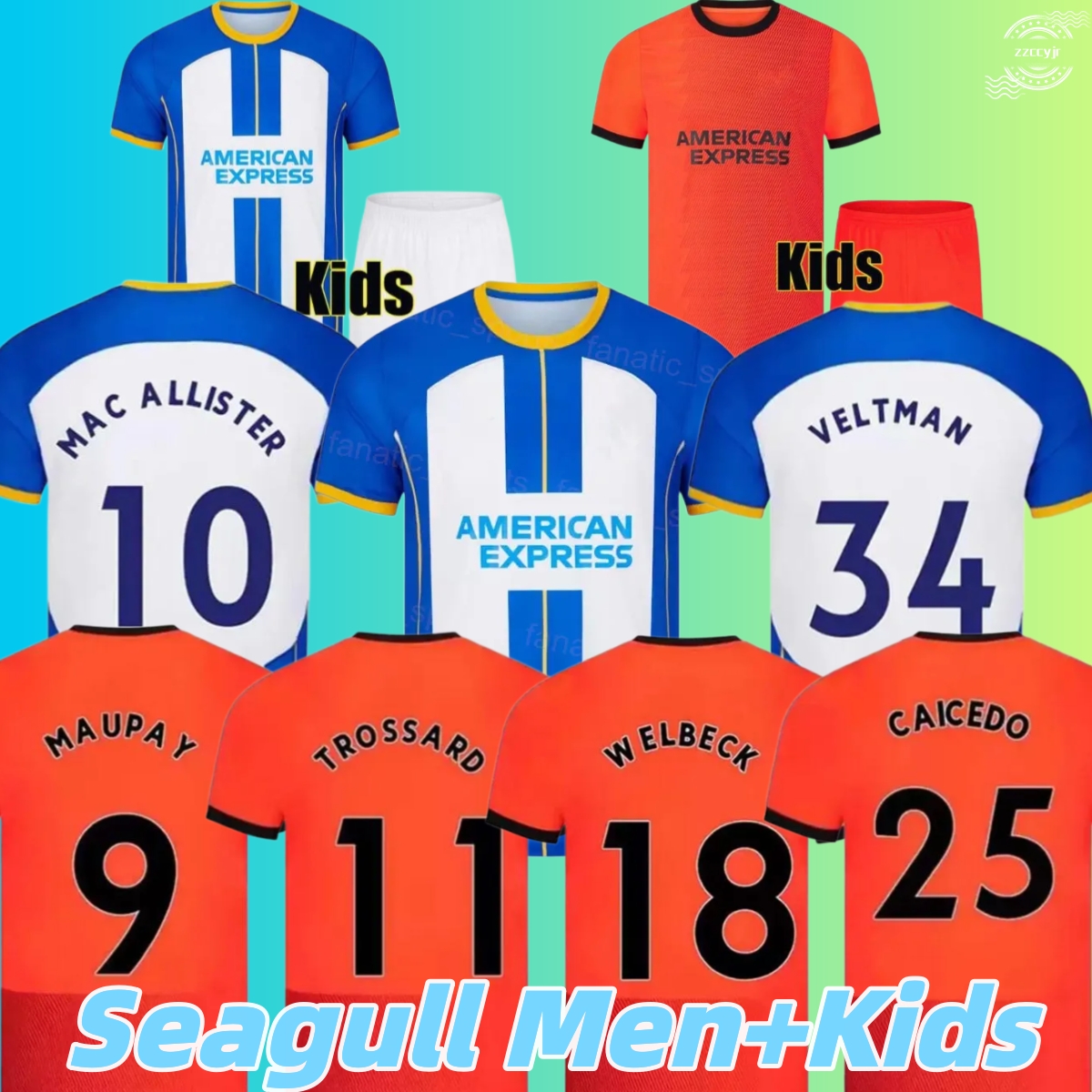 

22 23 FC Club MAC ALLISTER Soccer Jerseys WELLBECK MITOMA CAICEDO MARCH TROSSARD LAMPTEY MAUPAY MARCH GROSS football shirt kits Seagull BuLaiton, 22 23 away adult