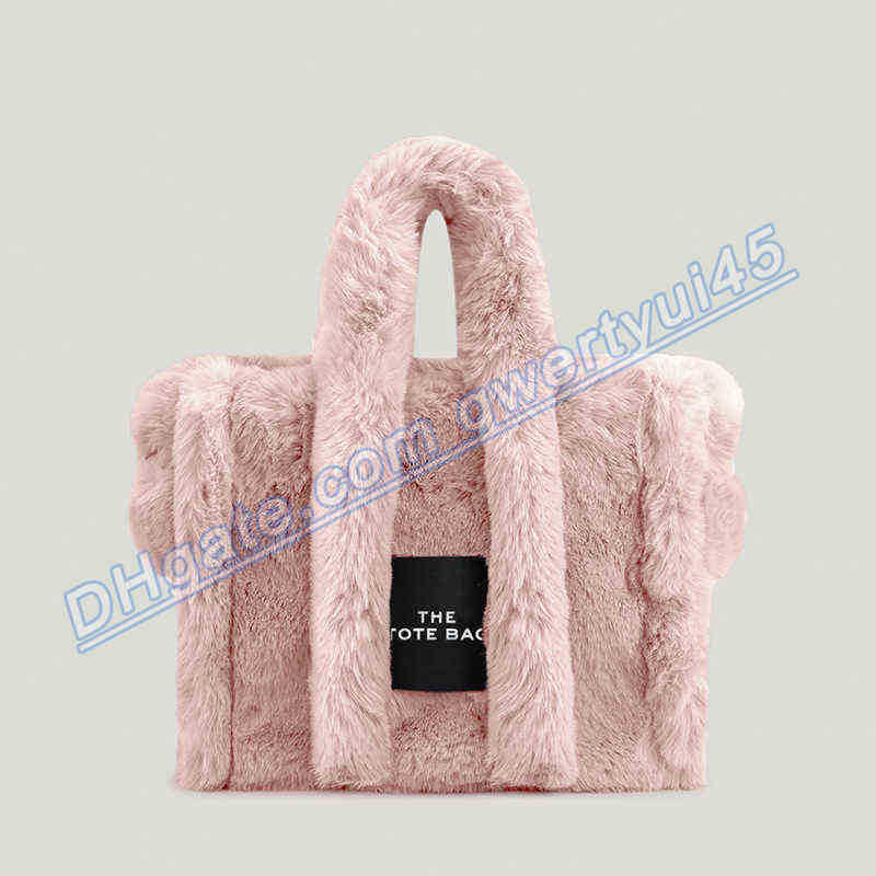 

qwertyui45 Totes Totes Winter Plush Women's Handbags Luxury Brands Faux Fur Tote Bag Designer Fluffy Shoulder Bags for Women 2022 Soft Shopper Purses 020223H, Gray
