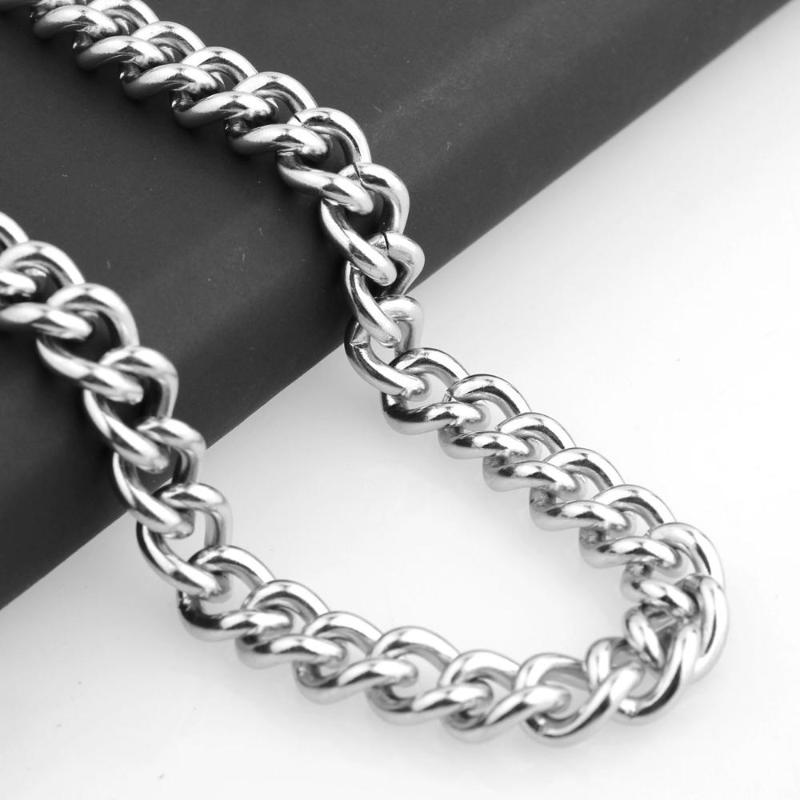 

Chains Granny Chic High Quality 316L Stainless Steel 11mm Heavy Silver Color Curb Mens Cuban Chain Necklace Or Bracelet Jewelry 7"-40"