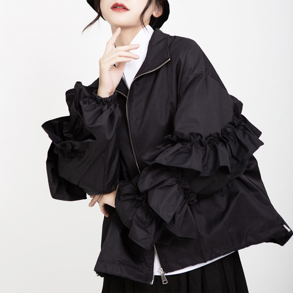 

Women's Jackets Woman Coat Puff Sleeve Fashion Short Loose Jacket Office School Festival Vacation Travel Casual Tops Female 230202