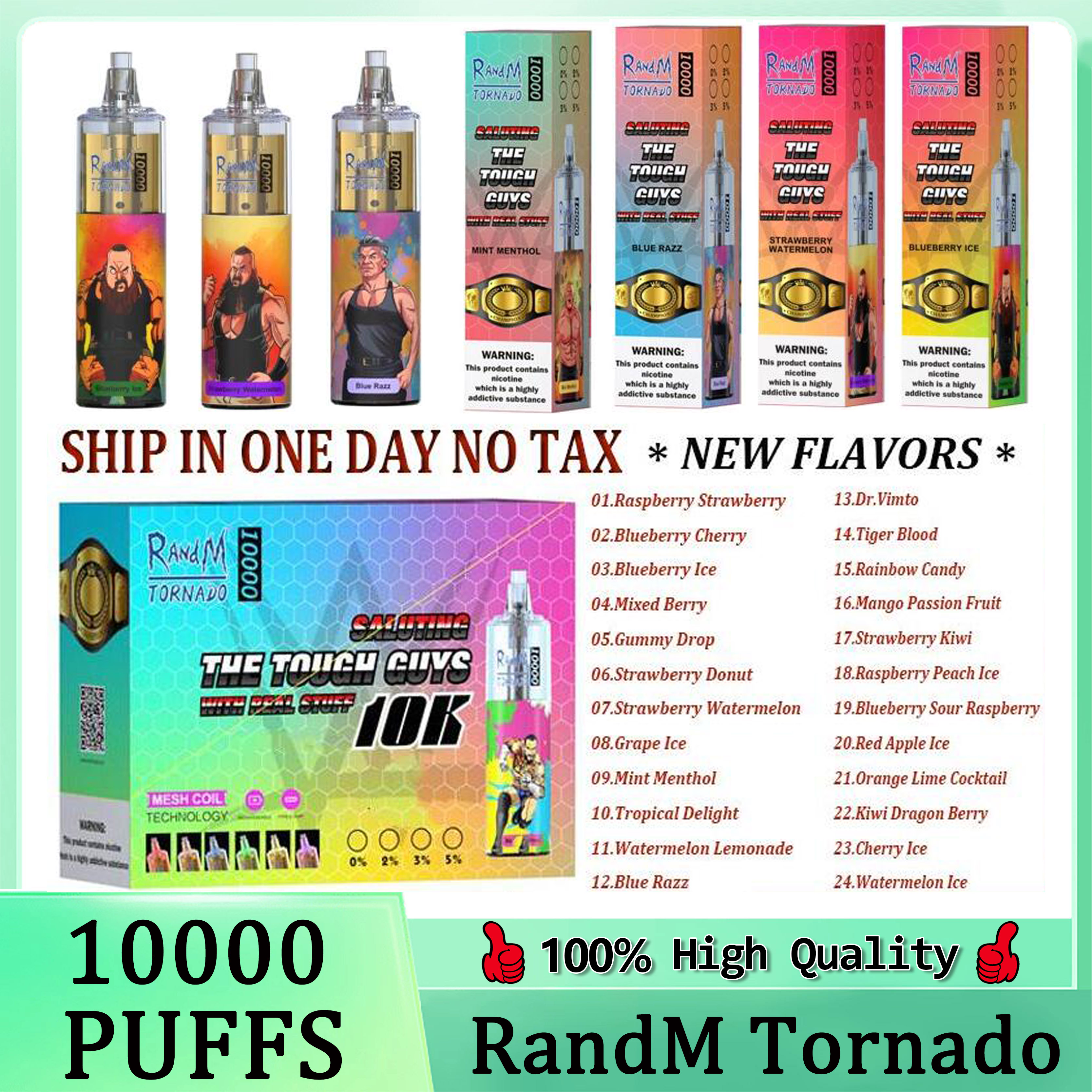 

Original RandM Tornado 10000 Puffs Disposable Vape Pen E Cigarette With 1000 Mah Rechargeable Battery Airflow Control Mesh Coil 10K 20ml Prefilled Pod 24 Flavors