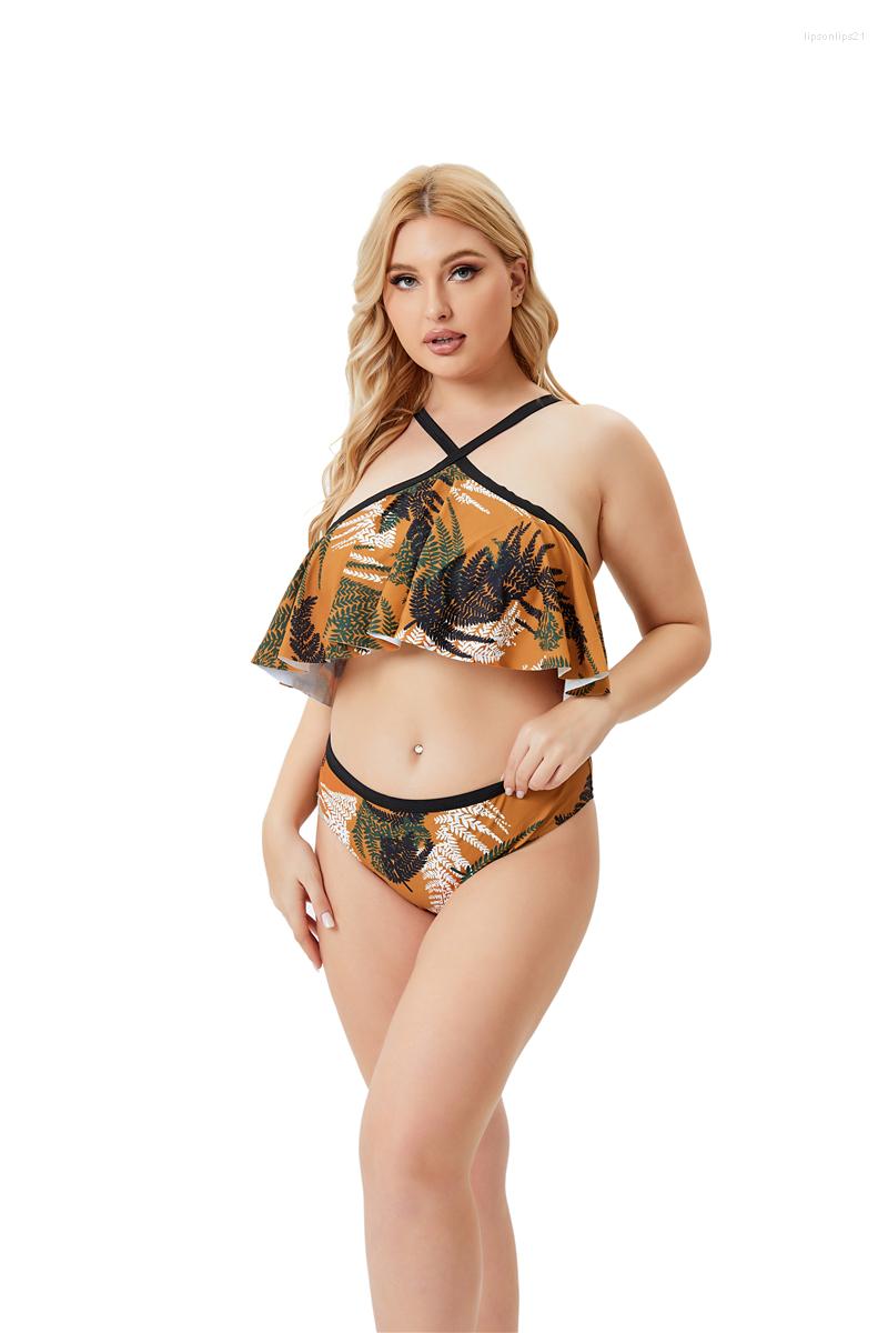

Women's Swimwear 2023 Bikini Set Beachwear Women Big 4XL Large Size 5XL Female High Waist Swimsuit Swimming Suit Bather