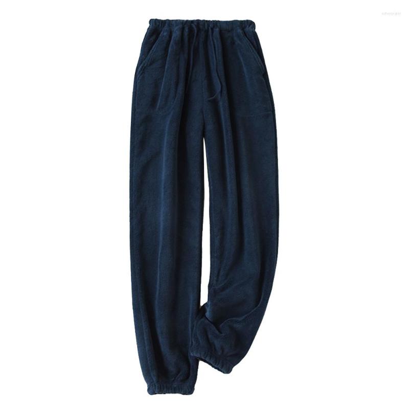 

Men's Sleepwear Men Pajamas Pants Comfort Drawstring Fleece Homewear Pocket Sleep Soft Stretchy Thicken Winter, Grey