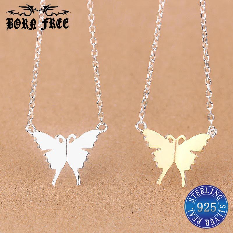 

Pendant Necklaces Silver Pendentif Chain Butterfly Wing Necklace Women Jewelry Collares Joyas Statement Plata De Ley 925 Talisman