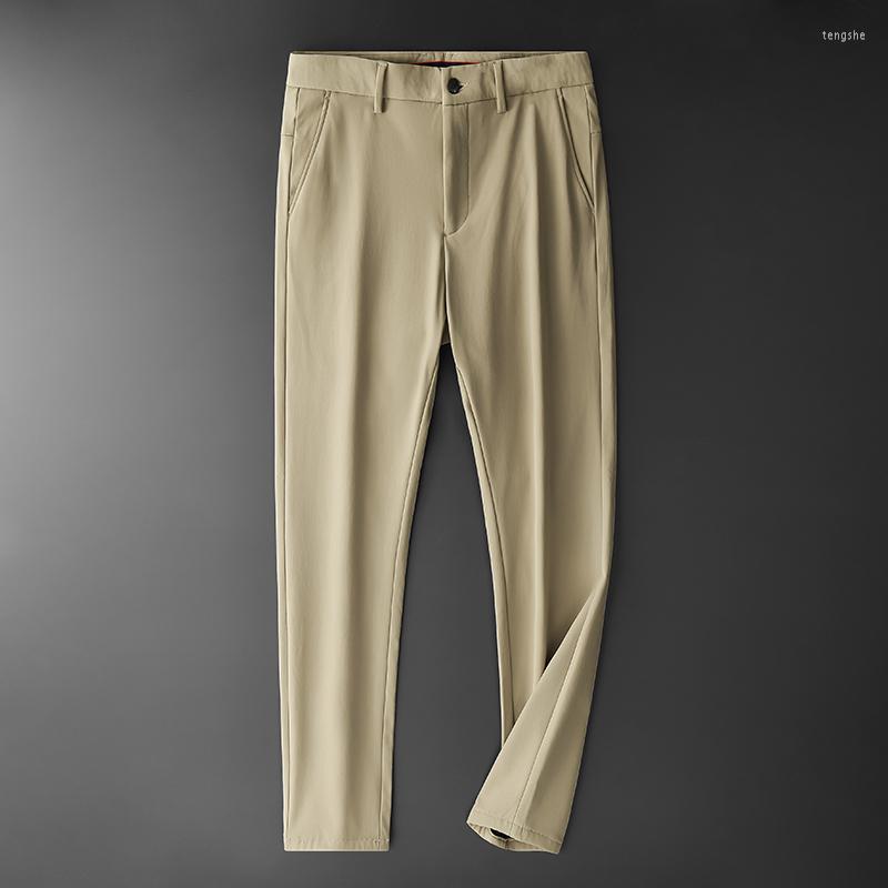 

Men's Pants TFETTERS Brand Casual Men Autumn Thick Business Solid Color For Nylon Soft Breathable Straight Mens 29-42, Black pants