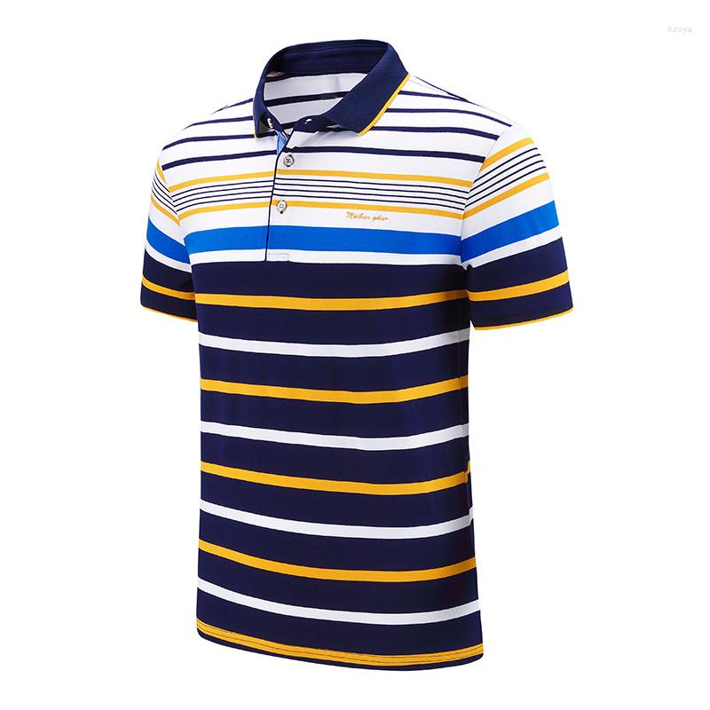 

Men' Polos Men 2023 Summer Classic Striped Smart Casual Cotton Polo Shirts Fashion Embroidery Short Sleeve Tops&Tees 4XL, Yellow