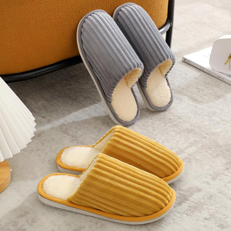 

Slippers Women Home Warm Thick Plush Non-Slip Slides Plain Solid Color Autumn Winter Soft Slipper Bedroom Floor Flat Shoes, Purple